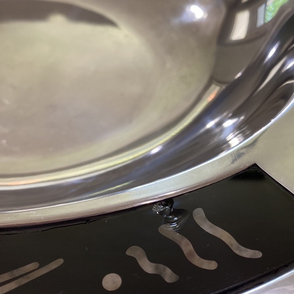 Lenox Spyro black metal oval serving bowl with 2 handles - Picture 4 of 5